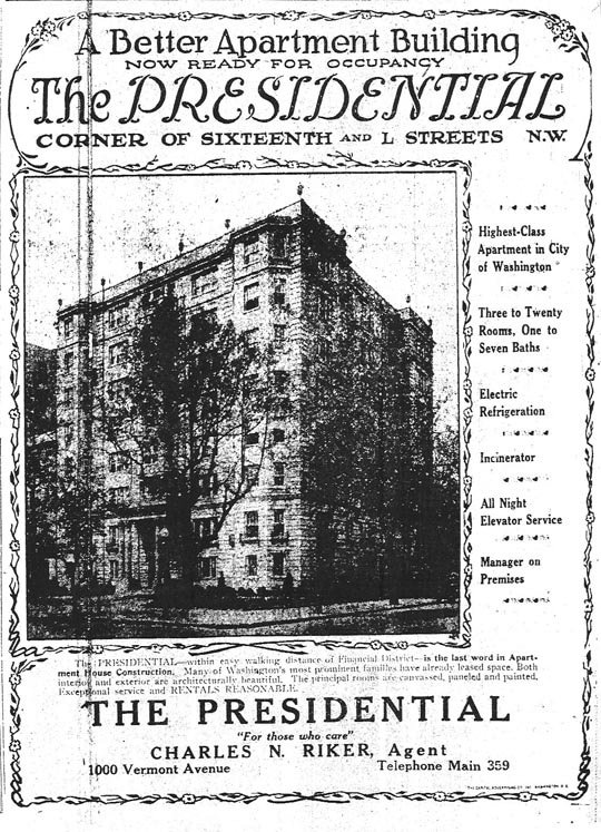 "A Better Apartment Ready for Occupancy," Advertisement, Washington Evening Star, 5 May 1923